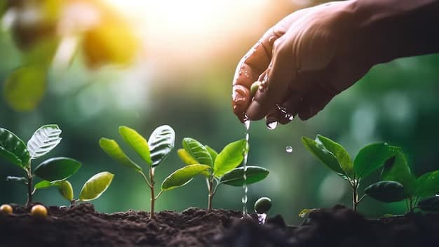 Hands pouring libation water into soil